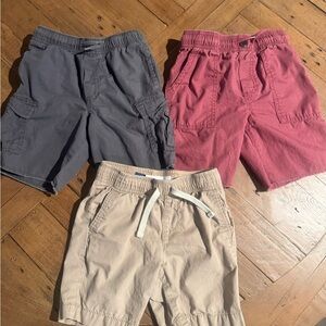Boys Cargo Shorts Trio Gray, Red, and Tan Lot size 5